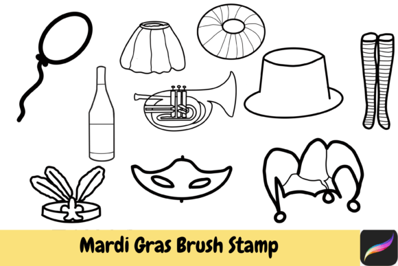 Download Mardi Gras Hand Drawn Brush Stamp Ipad - Brush stamp Collection