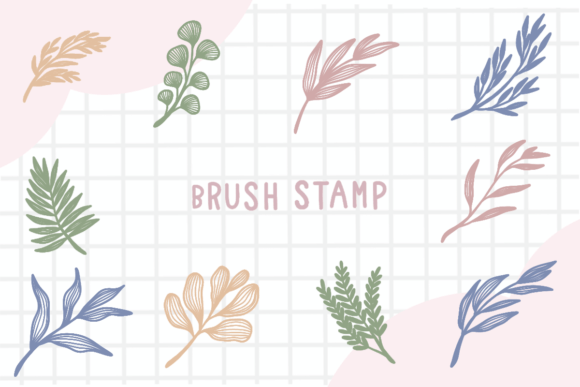 Download Line Art Leaf Brush Stamp Procreate - Stamp procreate Collection