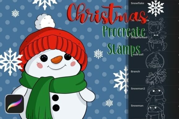 Download Christmas Brush Stamp for Procreate - Brush stamp Collection