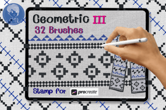 Download Geometric III Brush Stamp Procreate - Premium Resources