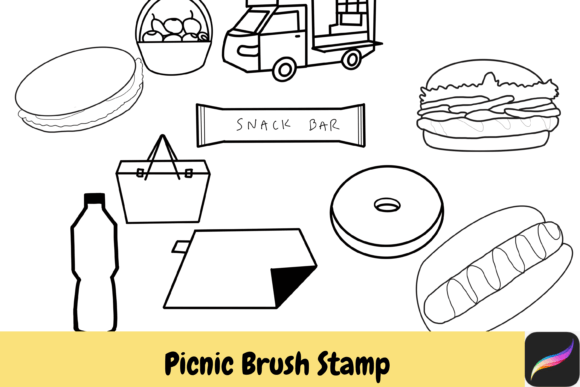 Download Picnic Procreate Brush Stamps IPAD - Brush stamp Collection