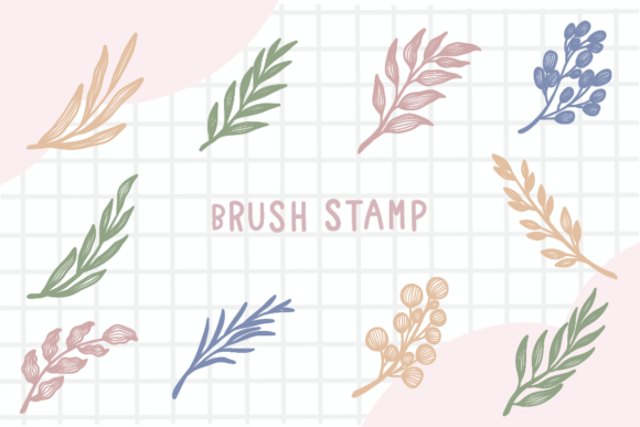 Download Line Art Leaf Brush Stamp Procreate - Stamp procreate Collection
