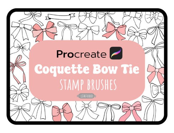 Download Bow Stamp Procreate,Ribbon Stamp Brushes - Stamp procreate Collection