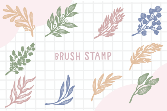 Download Line Art Leaf Brush Stamp Procreate - Stamp procreate Collection