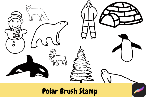 Download Polar Winter Procreate Brush Stamps IPAD - Brush stamp Collection