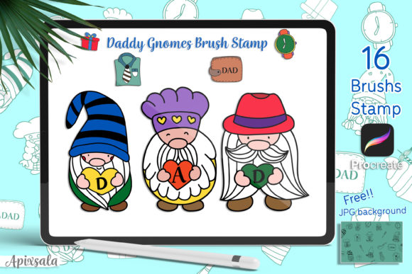 Download Daddy Gnomes Brush Stamp for Procreate - Brush stamp Collection
