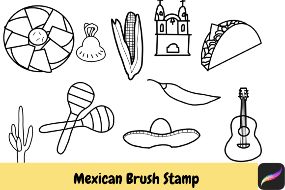 Download Mexican Procreate Brush Stamps IPAD - Brush stamp Collection