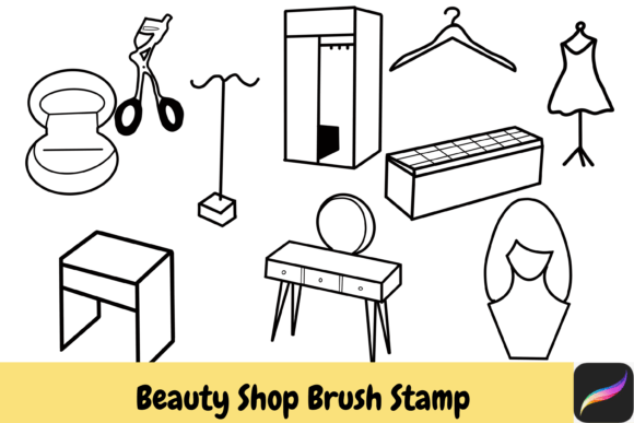 Download Beauty Shop Procreate Brush Stamps IPAD - Brush stamp Collection