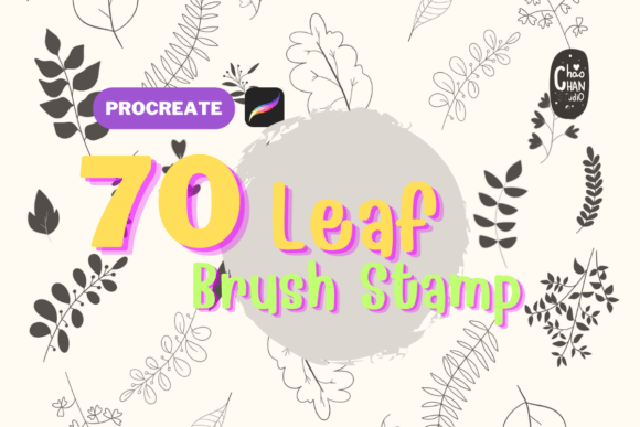 Download Leaf 70 Brush Stamp Procreate - Stamp procreate Collection