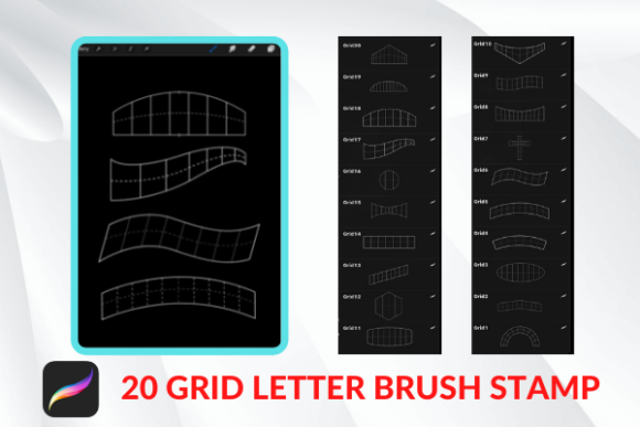 Download Procreate Lettering Grid BRUSH STAMP - Brush stamp Collection
