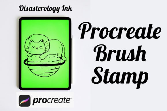 Download AstroCat on Planet Procreate Brush Stamp - Brush stamp Collection