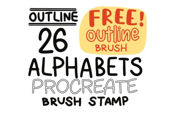 Download 26 Alphabet Brush Stamp, Procreate Brush - Brush stamp Collection