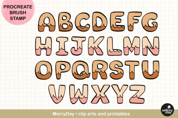 Download Procreate Brush Stamp of 26 Alphabet - Brush stamp Collection