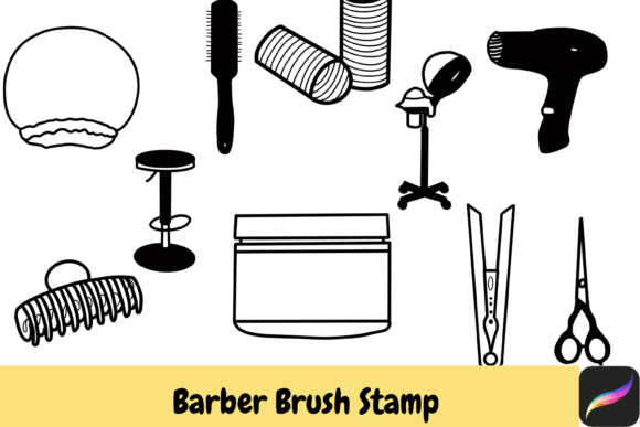 Download Barber Procreate Brush Stamps IPAD - Brush stamp Collection
