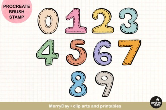 Download Procreate Brush Stamp of 0-9 Numbers - Brush stamp Collection