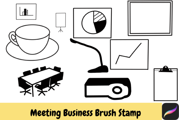 Download Meeting Procreate Brush Stamps IPAD - Brush stamp Collection