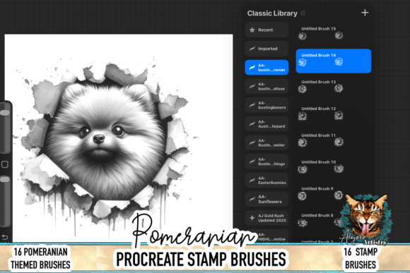 Download Pomeranian Procreate Brush Stamps - Brush stamp Collection