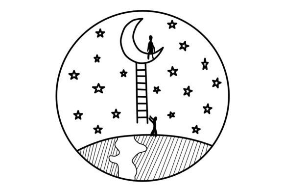 Download Ladder and Moon Procreate Brush Stamp - Brush stamp Collection