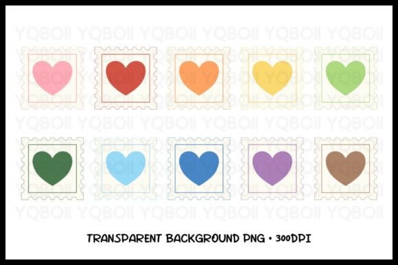 Download Heart Stamp 10 Colors Clipart - Premium Resources
