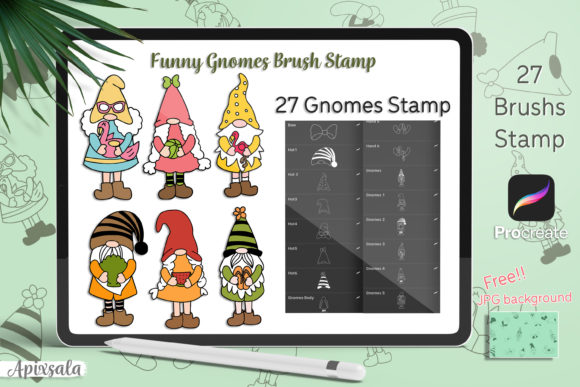 Download Funny DIY Gnomes Brush Stamp Procreate - Stamp procreate Collection