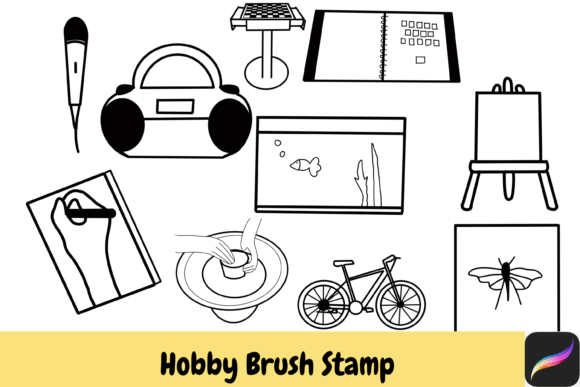 Download Hobby Procreate Brush Stamps IPAD - Brush stamp Collection