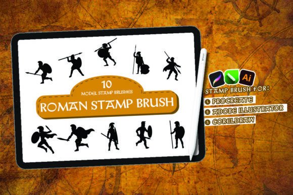 Download Roman Sldier Stamp Procreate, Corel, Ai - Stamp procreate Collection