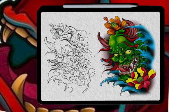 Download Hanya Mask Tattoo Brush Stamp Vol.2 - Brush stamp Collection