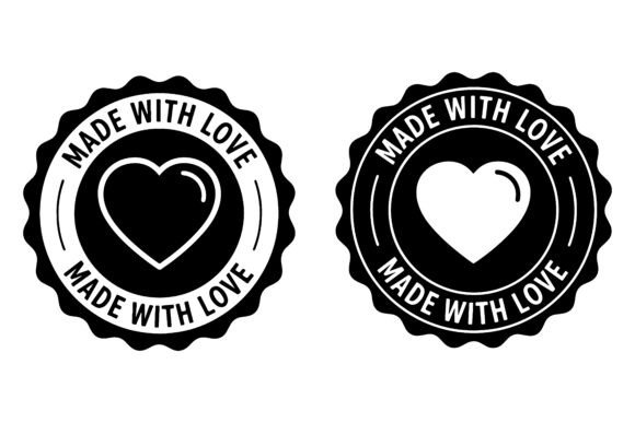 Download Two Made with Love Heart Stamp Icons - Premium Resources