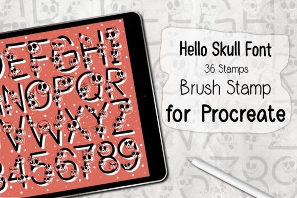 Download Hello Skull Font ‪Procreate Brush Stamp‬ - Brush stamp Collection