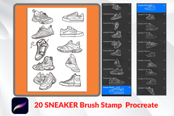 Download 20 Sneaker Brush Stamp Procreate - Stamp procreate Collection