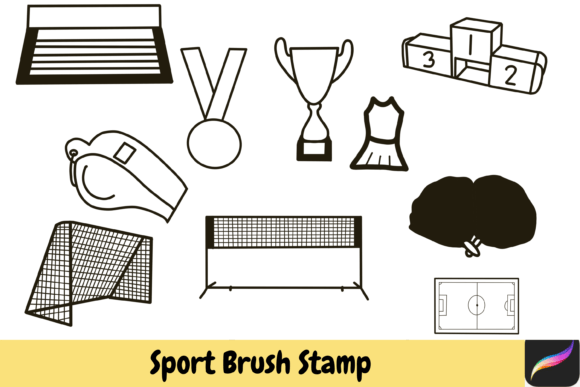Download Sport Procreate Brush Stamps IPAD - Brush stamp Collection