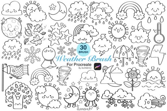 Download Weather Brush Stamp for Procreate - Brush stamp Collection