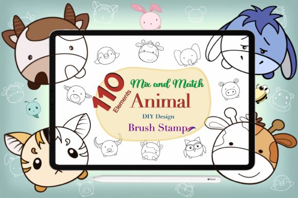 Download Design Cute Animal Brush Stamp Procreate - Stamp procreate Collection